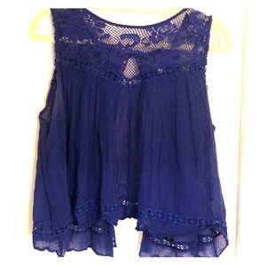 Free People crochet open back top